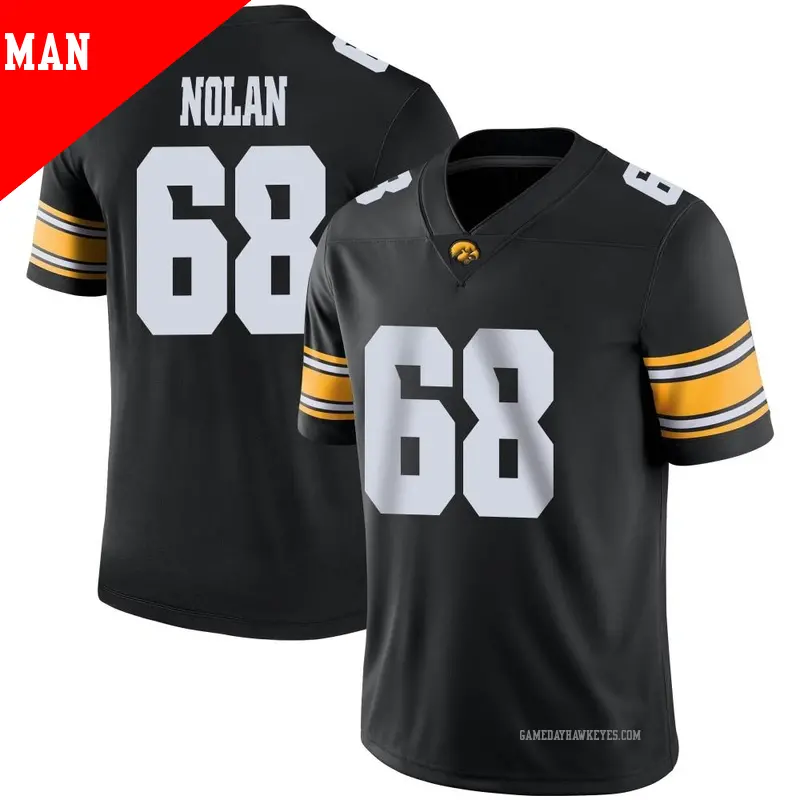 Men's #68 Will Nolan Iowa Hawkeyes Game Black Football Jersey Men's #68 Will Nolan Iowa Hawkeyes Game Black Football Jersey