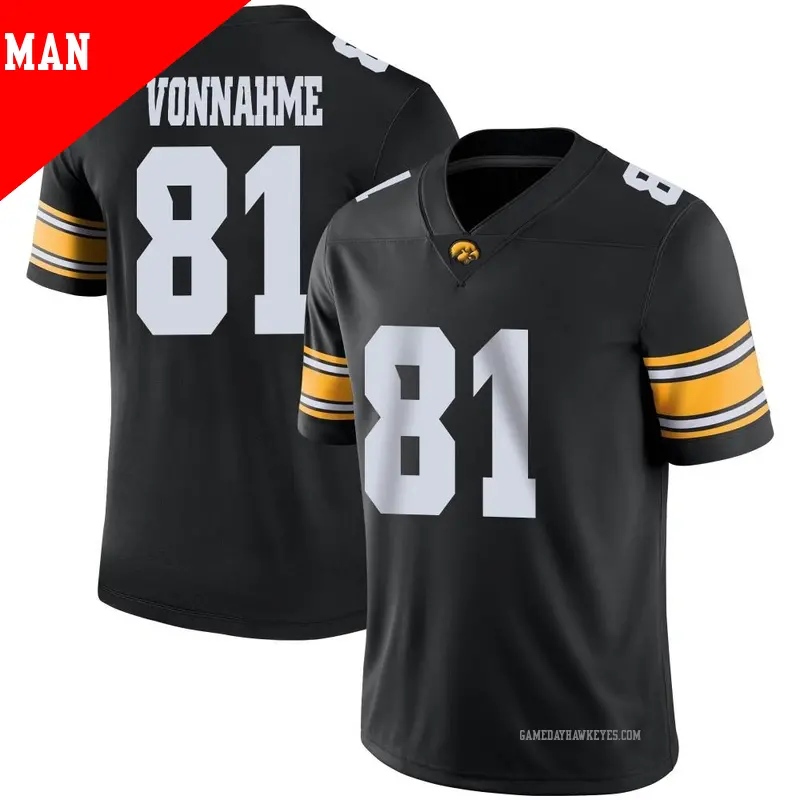 Men's ＃81 DJ Vonnahme Iowa Hawkeyes Game Black Football Jersey
