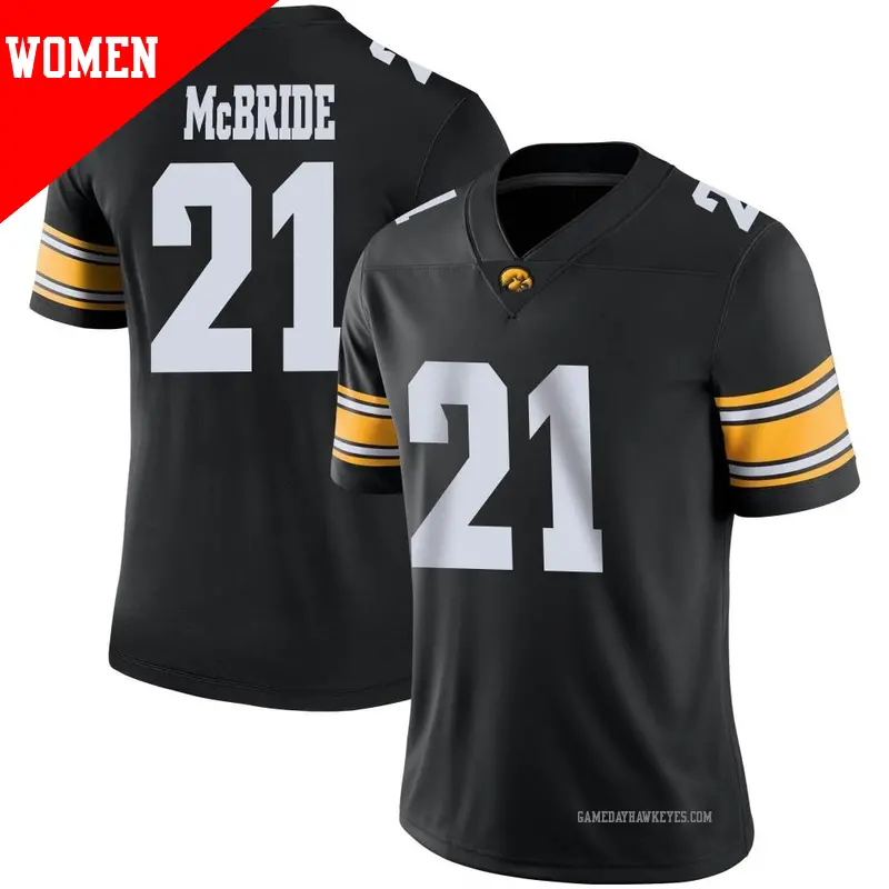 Women's #21 Watts McBride Iowa Hawkeyes Game Black Football Jersey Women's #21 Watts McBride Iowa Hawkeyes Game Black Football Jersey