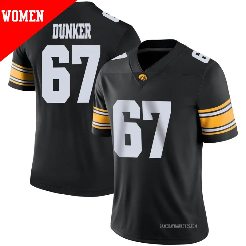 Women's #67 Gennings Dunker Iowa Hawkeyes Game Black Football Jersey Women's #67 Gennings Dunker Iowa Hawkeyes Game Black Football Jersey