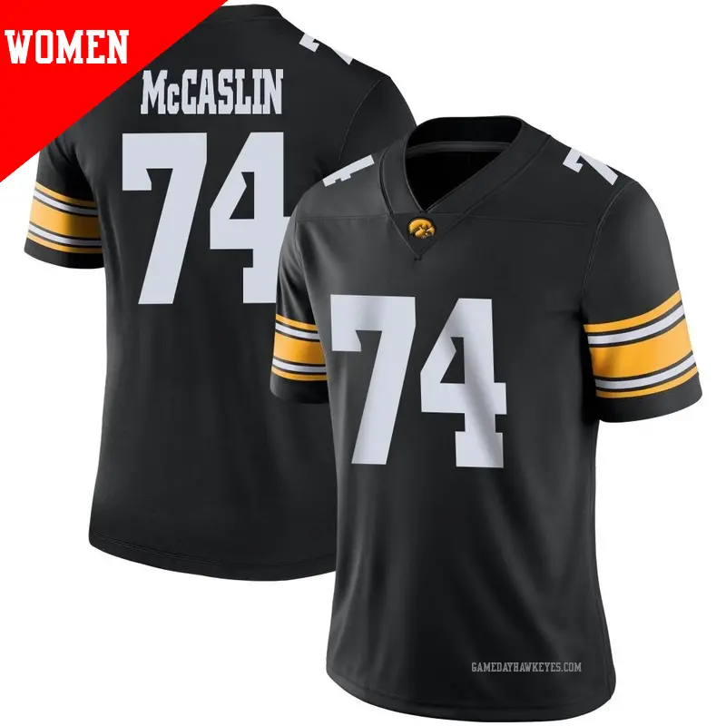 Women's #74 Bodey McCaslin Iowa Hawkeyes Game Black Football Jersey Women's #74 Bodey McCaslin Iowa Hawkeyes Game Black Football Jersey
