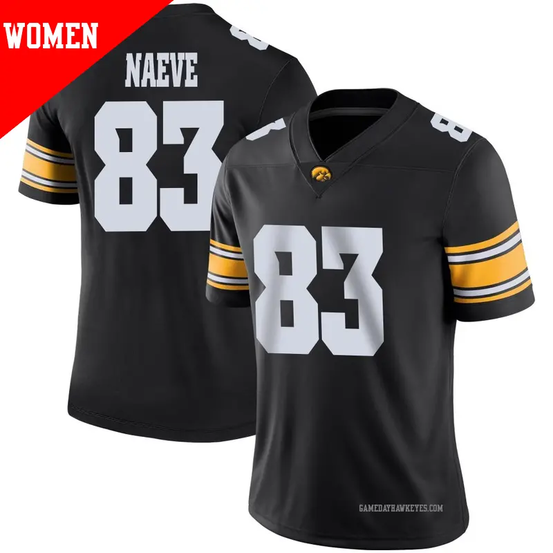 Women's #83 Jackson Naeve Iowa Hawkeyes Game Black Football Jersey Women's #83 Jackson Naeve Iowa Hawkeyes Game Black Football Jersey