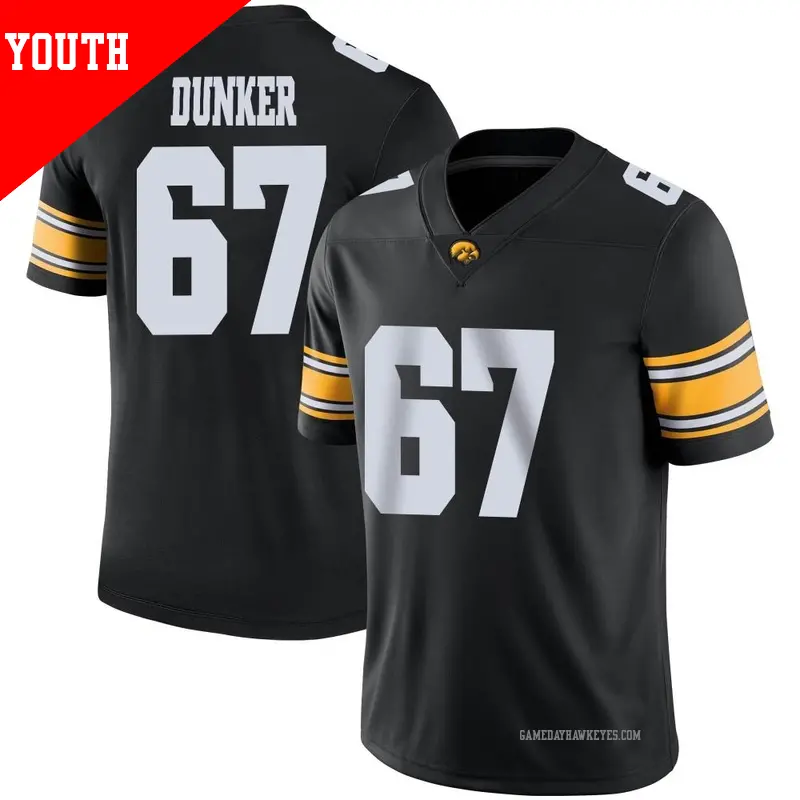 Youth #67 Gennings Dunker Iowa Hawkeyes Game Black Football Jersey Youth #67 Gennings Dunker Iowa Hawkeyes Game Black Football Jersey